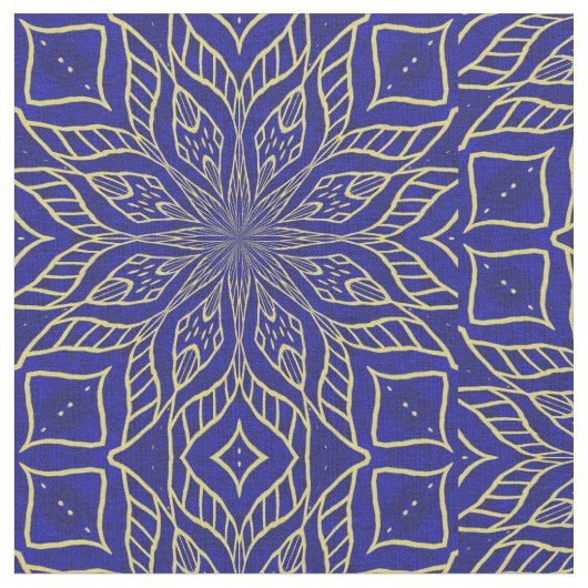 Golden Blume Mandala - Stoff (Nahaufnahme)