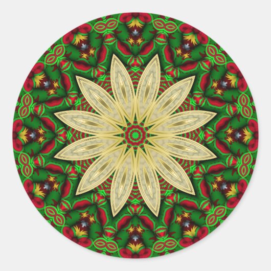 Golden Blume Petals Runder Aufkleber (Vorderseite)