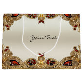 Golden Blume Red Gemstone Geschenktasche Große Geschenktüte (Vorderseite)