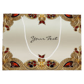 Golden Blume Red Gemstone Geschenktasche Große Geschenktüte (Rückseite)