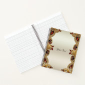 Golden Blume Red Gemstone Notebook Notizblock (Innenseite)