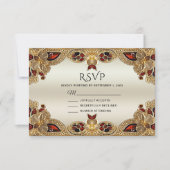 Golden Blume Red Gemstone Splendor RSVP Card (Vorderseite)