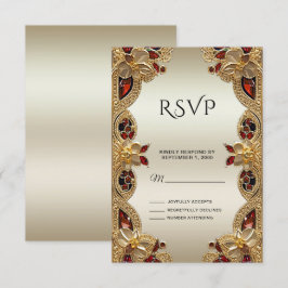 Golden Blume Red Gemstone Splendor RSVP Card Karte