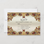 Golden Blume Red Gemstone Splendor RSVP Card Karte (Vorderseite)