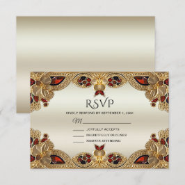 Golden Blume Red Gemstone Splendor RSVP Card Karte
