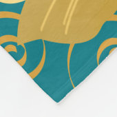 Golden Blume und Pods Custom Monogram Fleecedecke (Ecke)