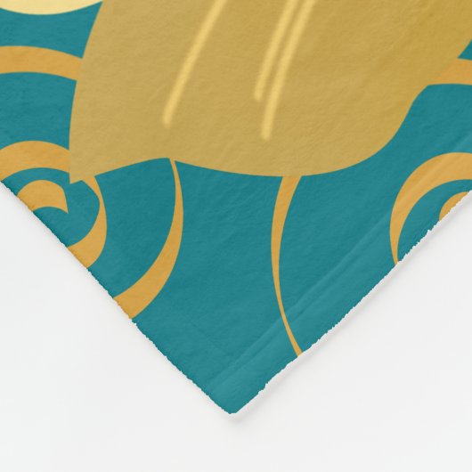 Golden Blume und Pods Custom Monogram Fleecedecke (Ecke)