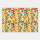Golden Blumen Garten 3 Geschenkpapier Set (Vorderseite 3)