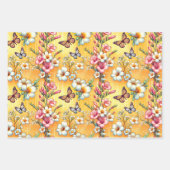 Golden Blumen Garten 3 Geschenkpapier Set (Vorderseite 2)