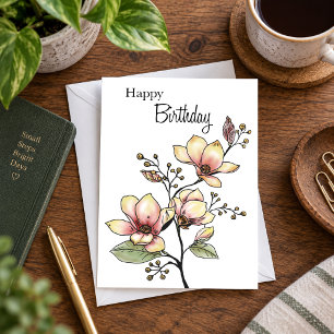 Golden Blush Geburtstag Karte