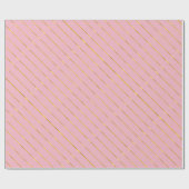 Golden Blush Pink Glam Gold gestreift Moderne Geschenkpapier (Flach)