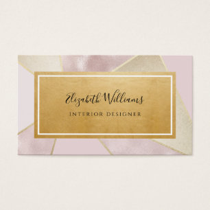Golden Blush Pink Interieur Designer Business Card