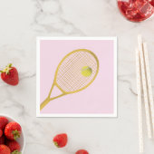 Golden & Blush Pink Modernes Tennisball Ball Racke Serviette (Beispiel)