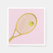 Golden & Blush Pink Modernes Tennisball Ball Racke Serviette (Vorderseite)
