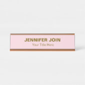 Golden Blush Schreibtisch Name Plakat Schreibtischnamensplakette (Vorderseite )