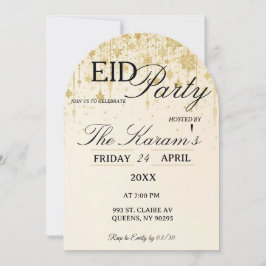 Golden Boho elegant Eid Party Invitation Card Einladung