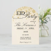 Golden Boho elegant Eid Party Invitation Card Einladung (Stehend Vorderseite)