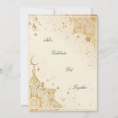 Golden Boho elegant Eid Party Invitation Einladung (Rückseite)