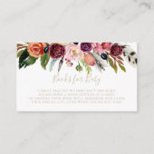 Golden Boho Floral Baby Showbuchanfrage Begleitkarte (Vorderseite)