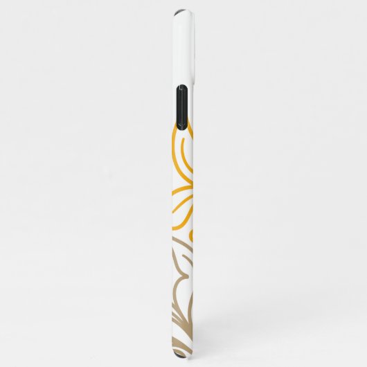 Golden Boho Leaf Design iPhone Hülle (Rechte Seite)
