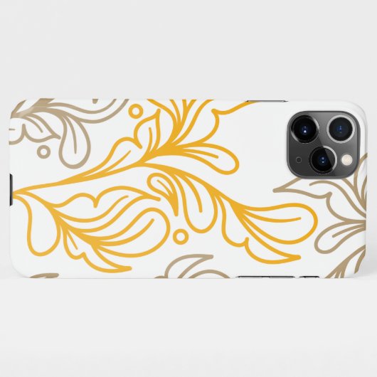 Golden Boho Leaf Design iPhone Hülle (Rückseite (Horizontal))