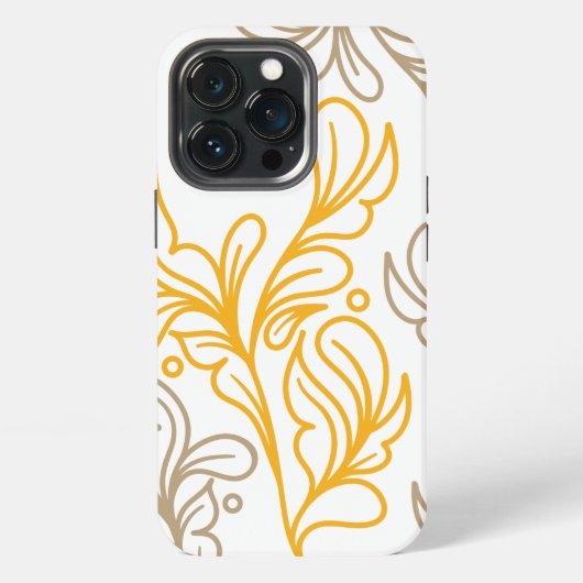 Golden Boho Leaf Design iPhone Hülle (Hinten)