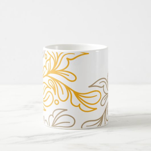 Golden Boho Leaf Design Kaffeetasse (Mittel)