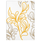 Golden Boho Leaf Design Klemmbrett (Rückseite)