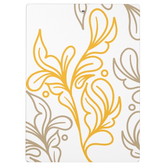 Golden Boho Leaf Design Klemmbrett (Rückseite)