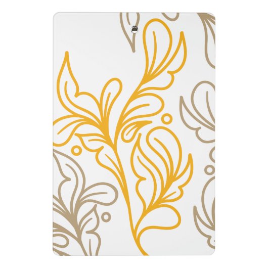 Golden Boho Leaf Design Mini Klemmbrett (Rückseite)
