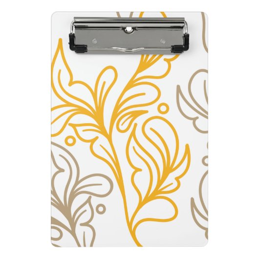 Golden Boho Leaf Design Mini Klemmbrett (Vorderseite)