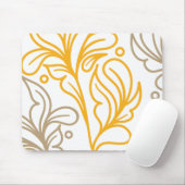 Golden Boho Leaf Design Mousepad (Mit Mouse)