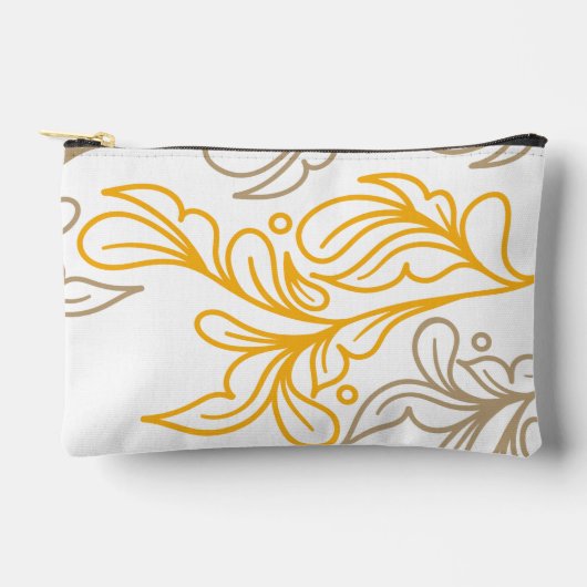 Golden Boho Leaf Design Zubehörtasche (Vorderseite)