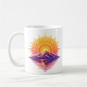 Golden Boho Mandala Sun Mountain Sunset Reflection Kaffeetasse (Links)