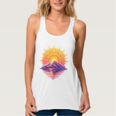 Golden Boho Mandala Sun Mountain Sunset Reflection Tank Top (Vorderseite)