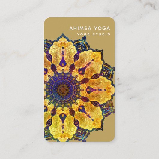 Golden Boho Mandala Visitenkarte (Rückseite)