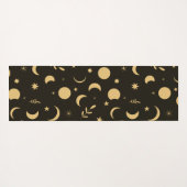 Golden Boho Moon Phases mit Monogramm Yogamatte (Rückseite (Horizontal))