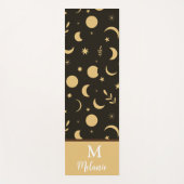 Golden Boho Moon Phases mit Monogramm Yogamatte (Vorderseite)