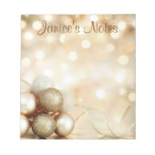 Golden Bokeh Ornament Balls Notizblock (Vorderseite)