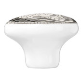 Golden Bonsai Sunrise Mosaic Keramikknauf (Seitenansicht)