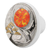 Golden Bonsai Sunrise Mosaic Keramikknauf (Rechts)