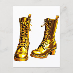 Golden Boots Feiertagspostkarte