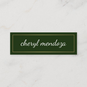 Golden Border Curry Text Mini Visitenkarte