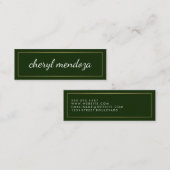 Golden Border Curry Text Mini Visitenkarte (Vorne/Hinten)