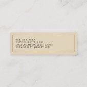 Golden Border Curry Text Mini Visitenkarte (Rückseite)