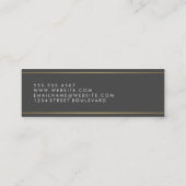 Golden Border Curry Text Mini Visitenkarte (Rückseite)