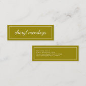 Golden Border Curry Text Mini Visitenkarte (Vorne/Hinten)