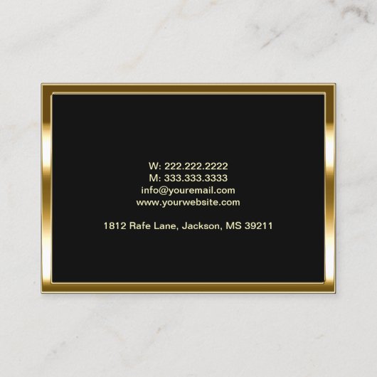 "Golden Border Stock Broker Business Card" Visitenkarte (Rückseite)