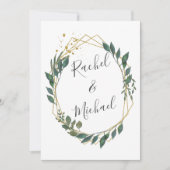 Golden borders eucalypt wedding collection einladung (Vorderseite)