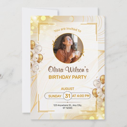 Golden Bortered Einladung (Vorderseite)